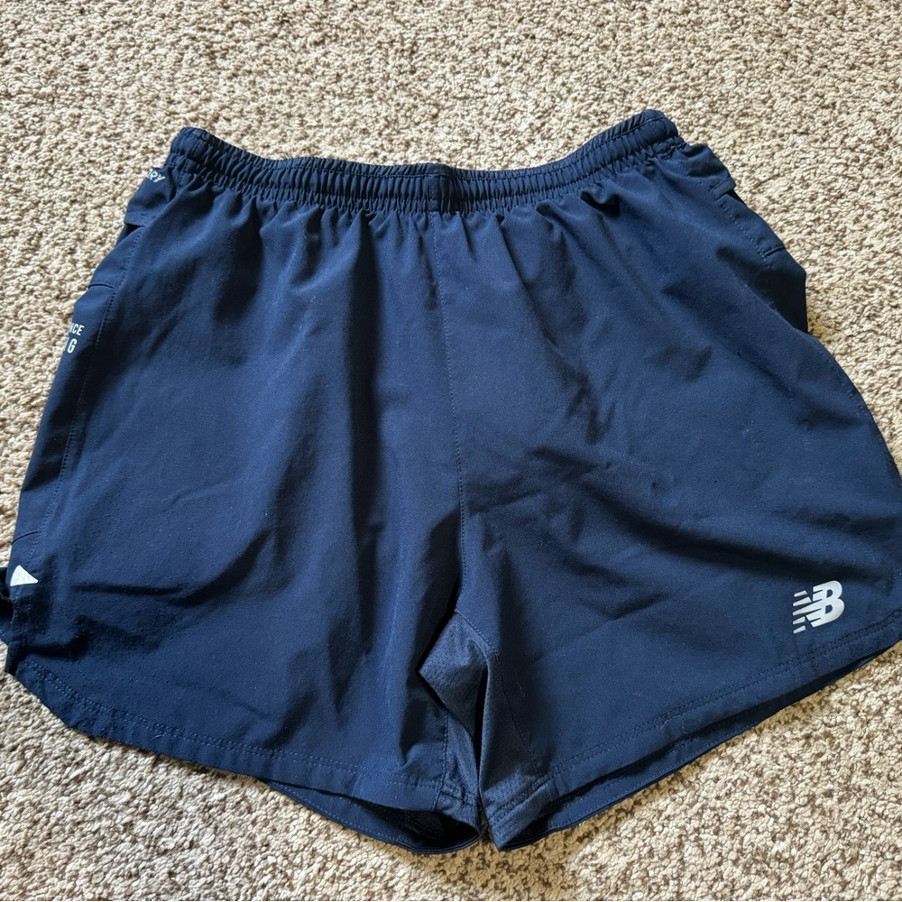 New Balance running shorts, 5 in